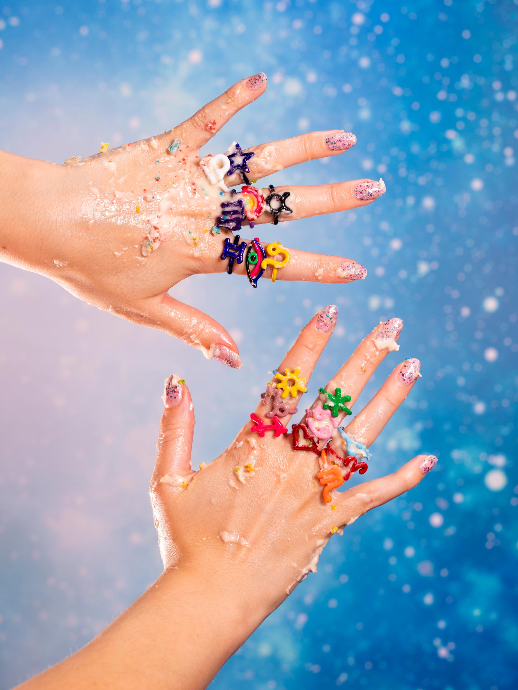 Rings on hands