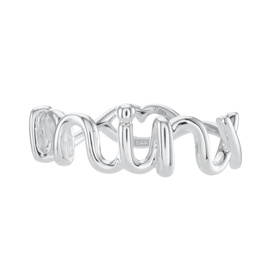 Minx Hotscripts Ring Silver front view 