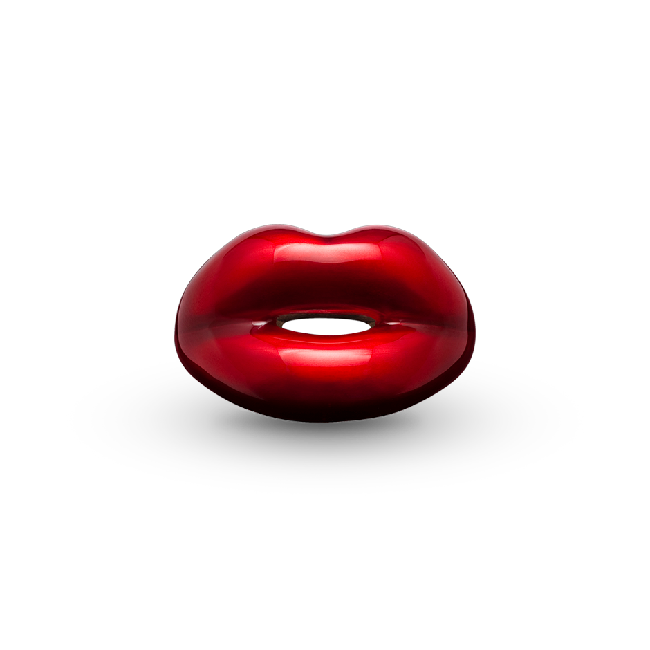 Juicy Red Hotlips ring by Solange front view