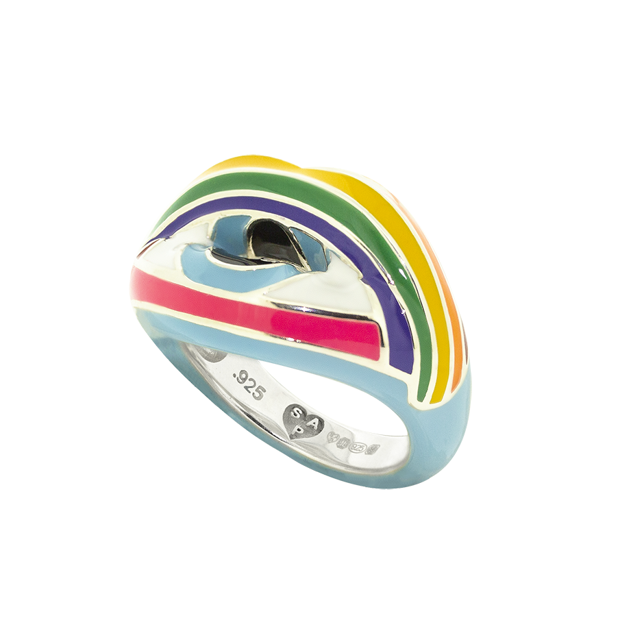 Trompe L'oeil Eye Hotlips Ring by Solange side view